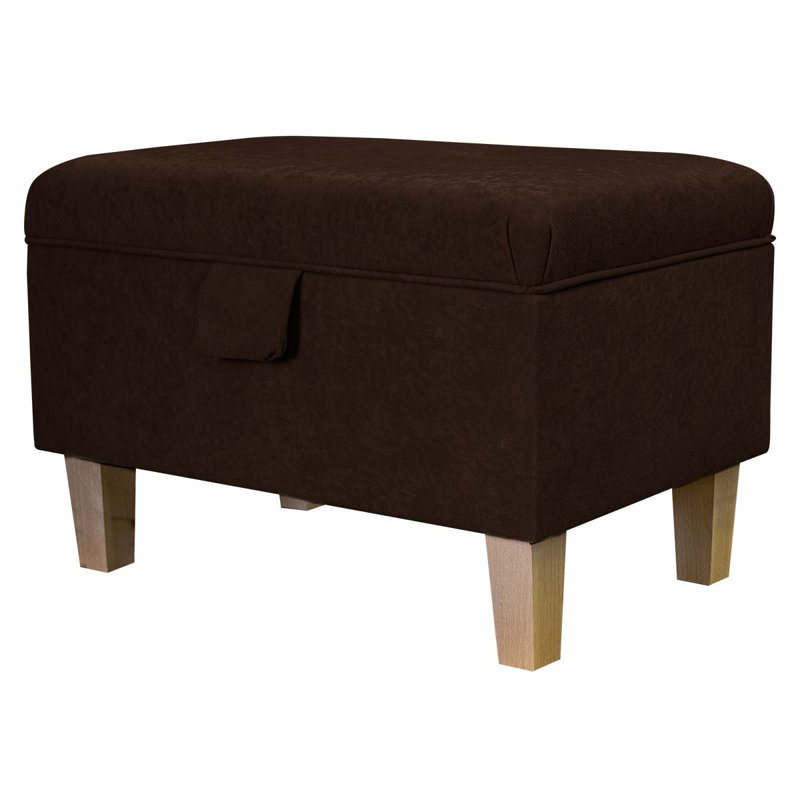 50cm Wide Rectangle Solid Colour Footstool Ottoman with Storage