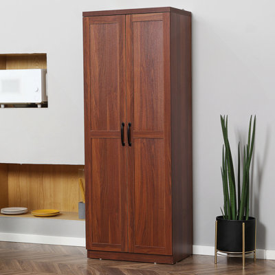 Garde-manger à 2 portes de 63 po Buzia, armoire de rangement autoportante avec tablettes à 5 niveaux et 2 tablettes réglables