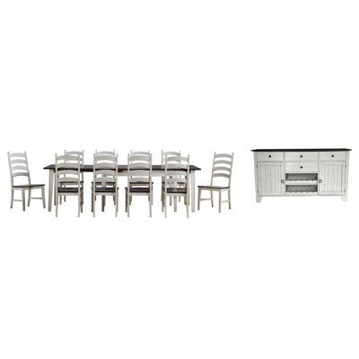 Matanzas Extendable Solid Wood Solid Wood Top Four Leg Dining Set