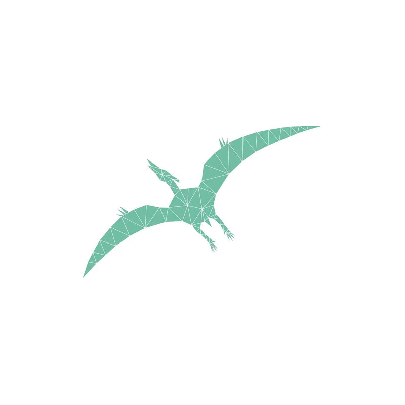 Geometric Dino Pterodactylus - impression d'art graphique, H 8 po x l 12 po x P 0,75 po, Toile tendue