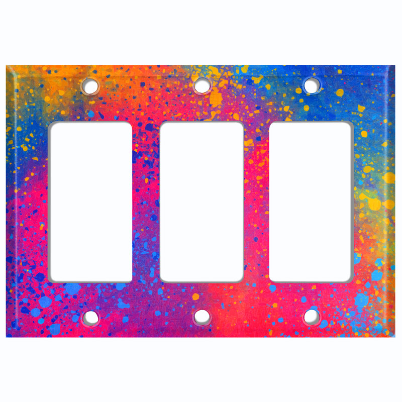Patterned 3 - Gang Toggle Light Switch Standard Wall Plate