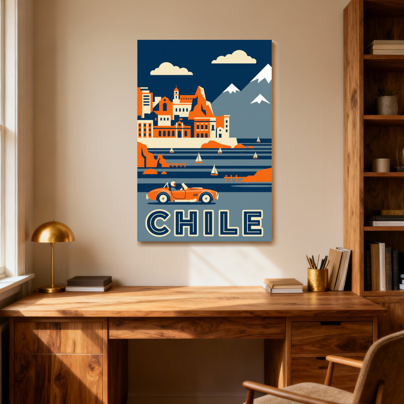 Paysages et paysages urbains Chili avec montagnes et voiture
