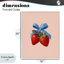 Paire de fraises avec giclée encadrée par un arc bleu, design par Imagine It Images-72582342-72582347