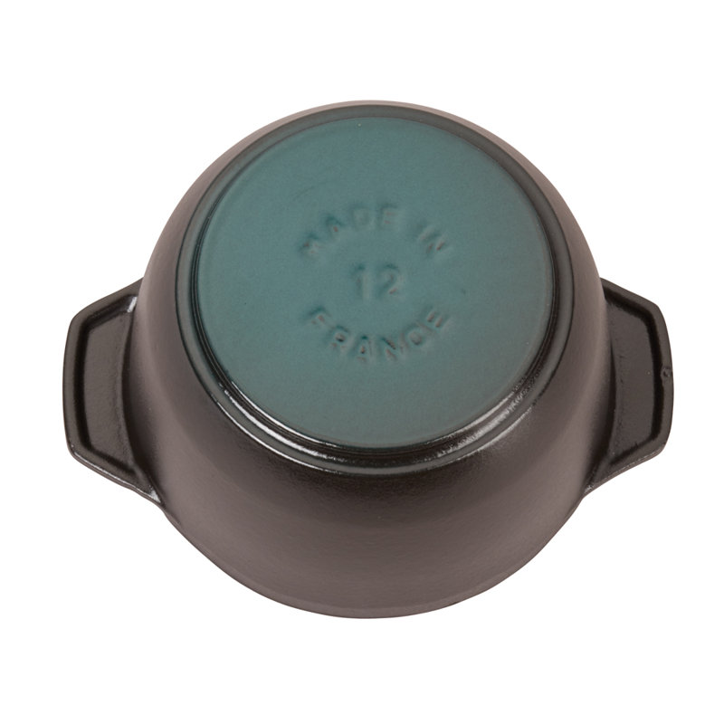 Staub Cast Iron 1.84-qt Petite French Oven, Black Matte, .77 quarts