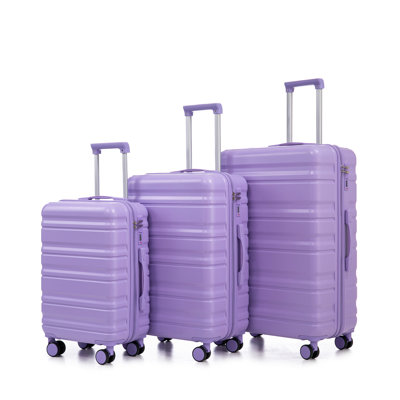 3-Piece ABS Spinner Trunk Set – Nested Carry-On & Checked Trunks With Combination Lock, Durable Hard-Side Travel Set