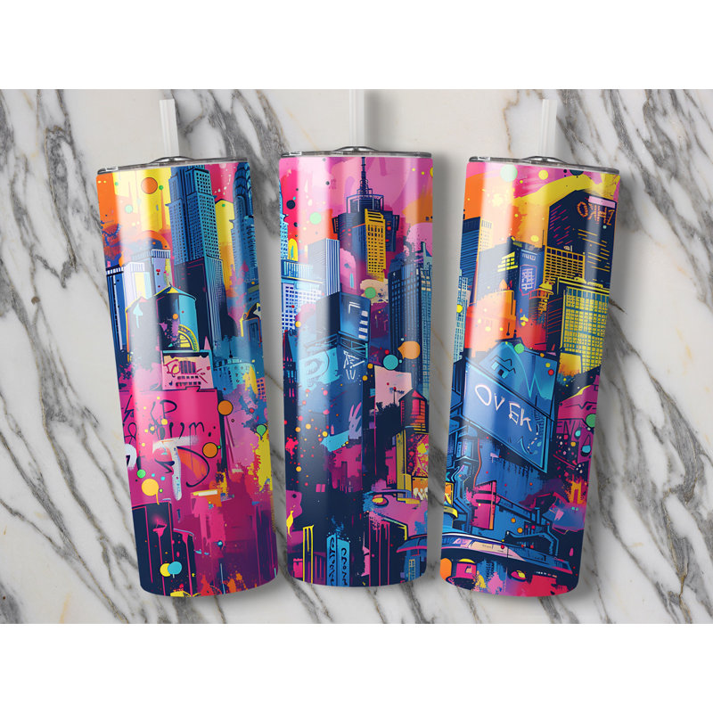 Choose Handmade Tumblers 591ml Vacuum Insulated Stainless Steel (18/8) Travel Tumbler with Straw