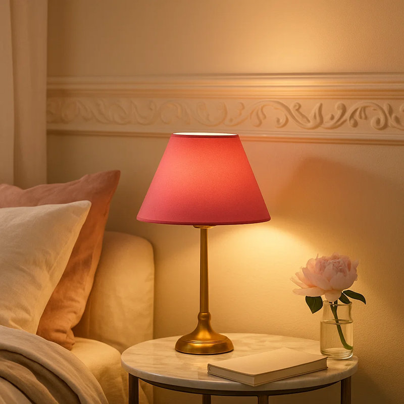 Cotton Empire Lamp Shade ( Screw On ), 23cm H x 45cm W x 45cm D,  Blush Pink