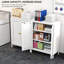 Armoire d'appoint en métal 31,5 po de hauteur avec 2 portes et 2 tablettes réglables-1404688559
