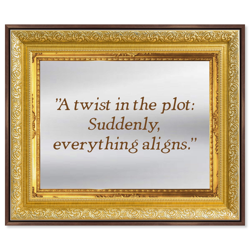 Plot Twist TypographyFramed Mirror by Oliver Gal, Brown