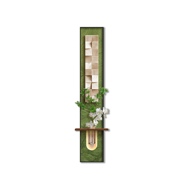 Green Rectangle Sandstone Wall art, 59.06" H x 9.84" W, Green