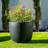 Diameter Round Black Concrete Indoor/Outdoor Planter, Black Concrete Planter, Modern Planter Pot, Lightweight Black Plant Pot-472902572