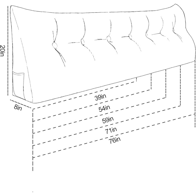 Corduroy Replacement Pillowcase for WOWMAX Headboard Wedge Reading Pillow, Triangular Pillow Cover without Insert Compression