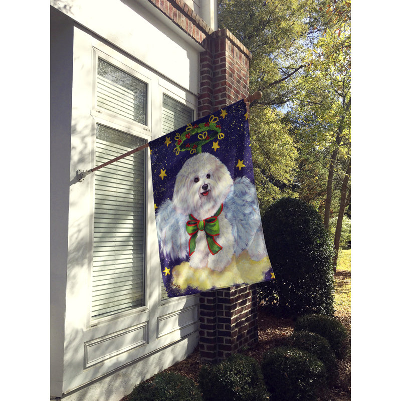 Drapeau de maison Hvidovre Sheltie Halloween en polyester à 2 faces 3 x 2 pi, Bichon frisé ange de Noël