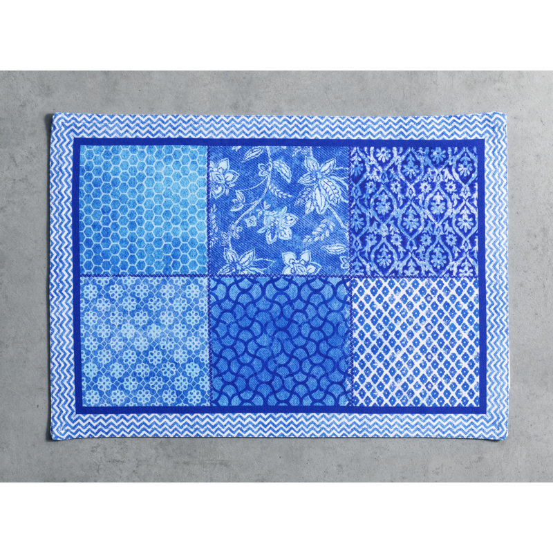 Ensemble de napperons 4 - 13 po x 19 po Maison d'Hermine Indigo Love
