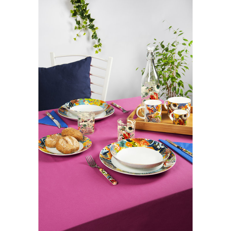 Panama Rectangular Solid Colour Tablecloth, 140cm W x 240cm L, Fucsia