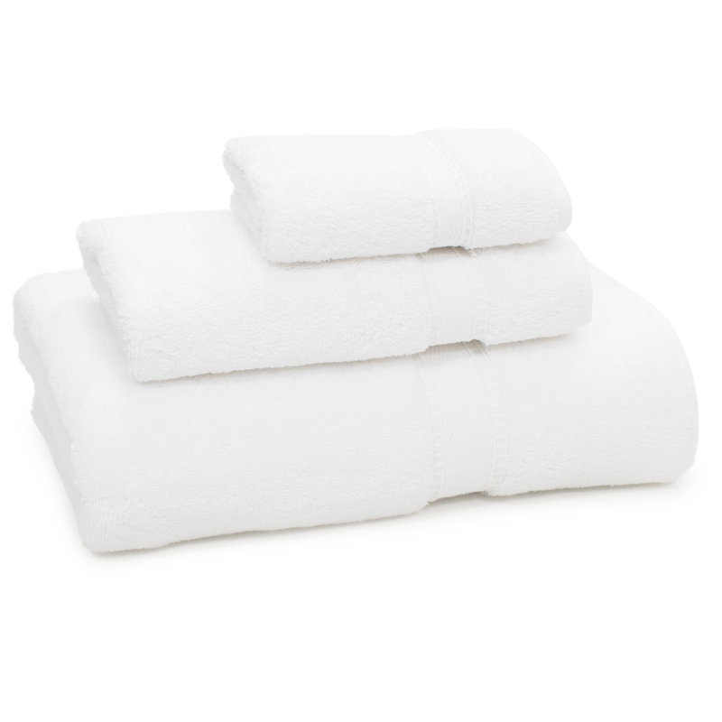 Ensemble de serviettes en coton turc 3 pièces Sinemis, Blanc