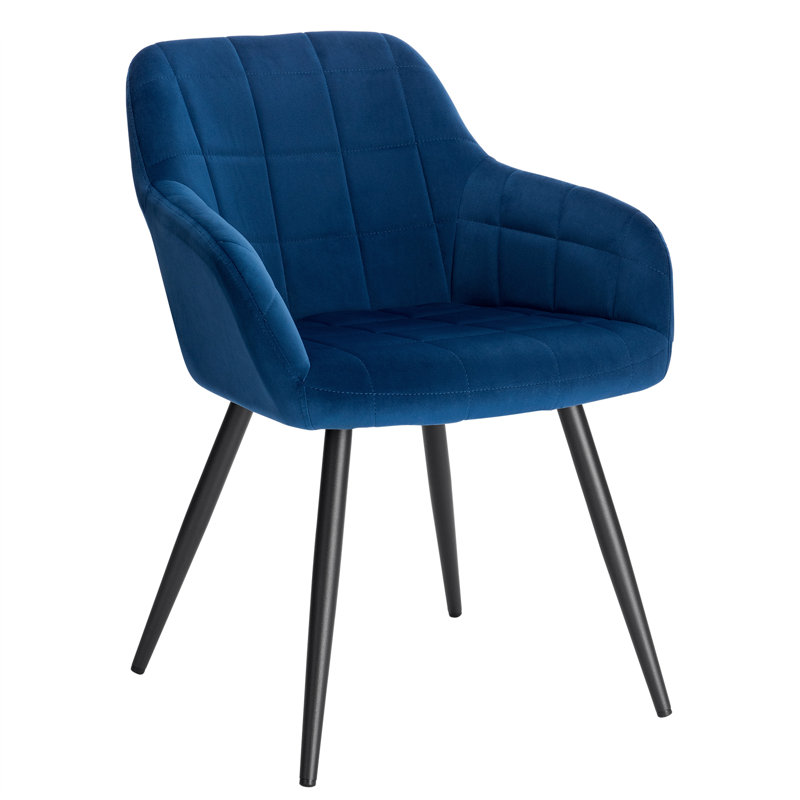 Palumbo Upholstered Dining Chair, Black, Ocean Blue, 1