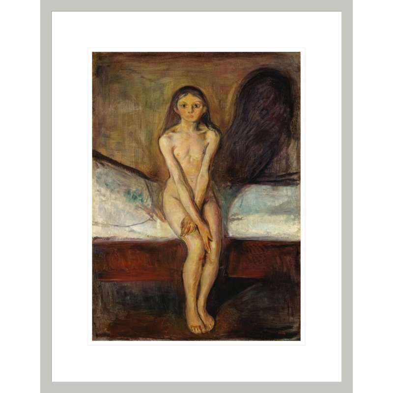 Puberty by Edvard Munch -Framed Giclee Print, 21.75" H x 17.29" W