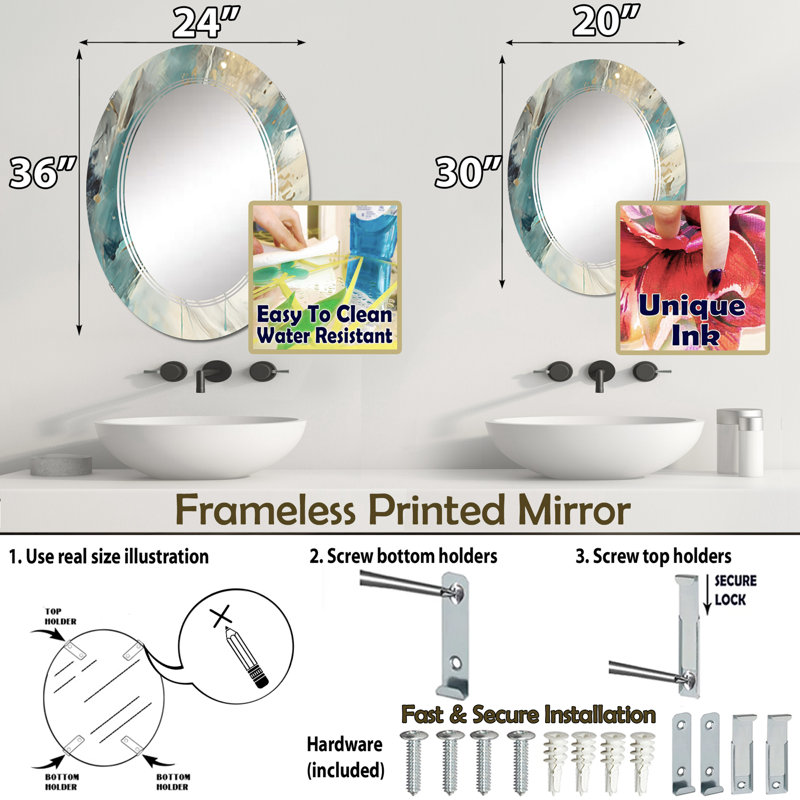 Miroir mural Znyah, 36 po x 24 po