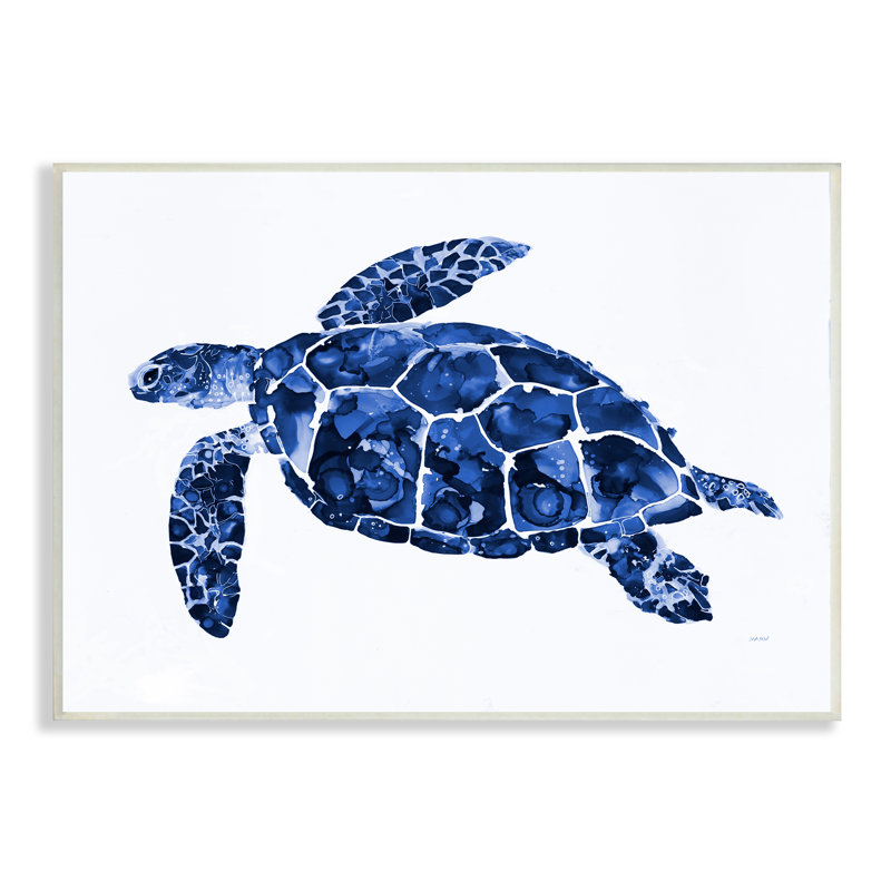 Blue Speckled Sea Turtle Canvas Wall Art, 19" x 13"