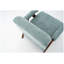 Chaise d'appoint Mid-Century moderne avec structure en bois massif, revêtement en polyester vert