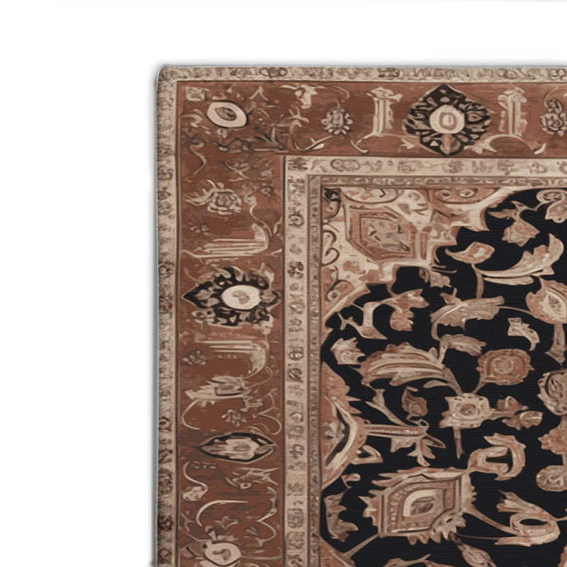 Tapis d'intérieur et d'extérieur brun Persian