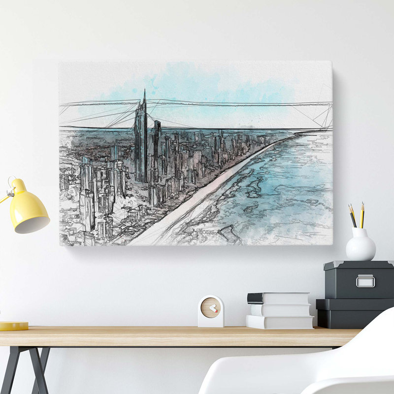 The Gold Coast In Australia In Abstract - Wrapped Canvas Print, 35cm H x 50cm W x 3cm D