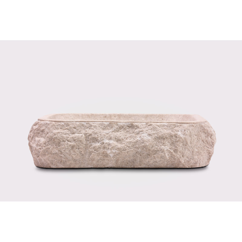 Lavabo de salle de bain vasque en pierre naturelle rectangulaire Rocca Ojinaga