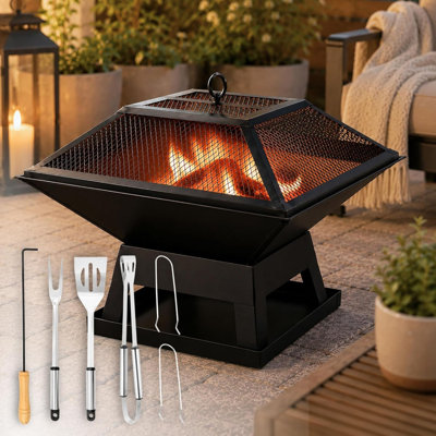 Haith Square Steel Smokeless Fire Pit