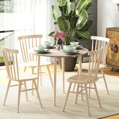 Table de salle à manger pliante de 35 po pour les petits espaces, pieds en bois massif, couleur chêne, différentes occasions en chêne, s'utilise dans les espaces