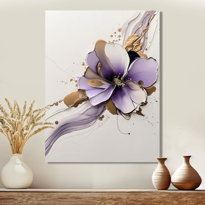 Liquid Vibrant Pool Purple Peony - Floral Metal Wall Decor, Peony Metal Print