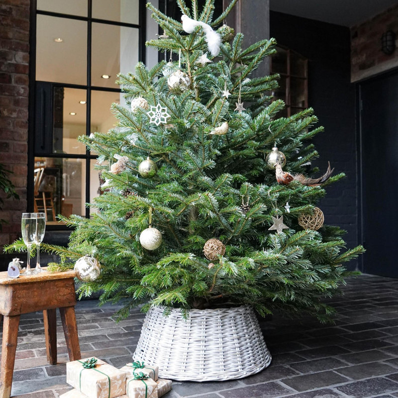 Wicker Tree Skirt White 60cm