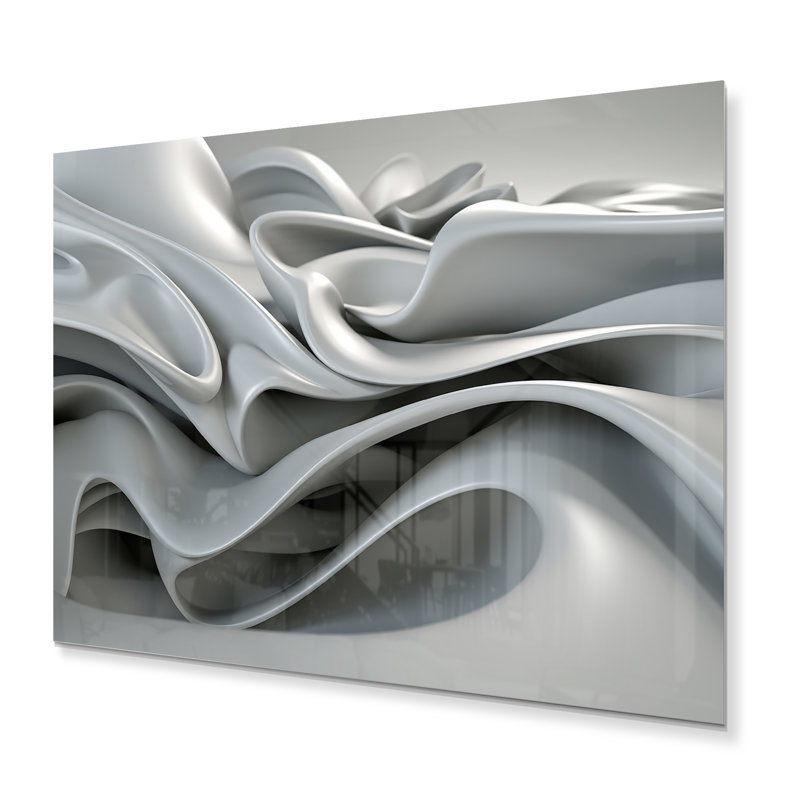 Gris ondulé infini - impression sans cadre sur métal, H 12 po x l 20 po