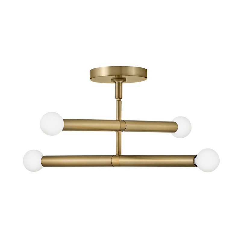 Luminaire suspendu unique à niveaux à 4 lumières Kenza, Laiton laqué