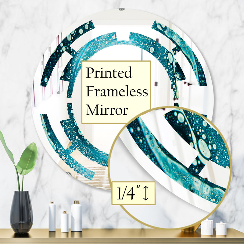 Miroir mural Traditional, H 31,5 po x l 31,5 po, Tourbillon de formes géométriques tendance