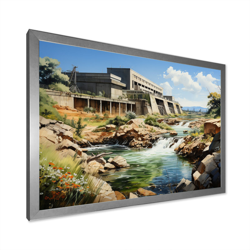 " Dam Industrial Beauty Urban ", Silver Single Picture Framed, 12" H x 20" W x 1" D