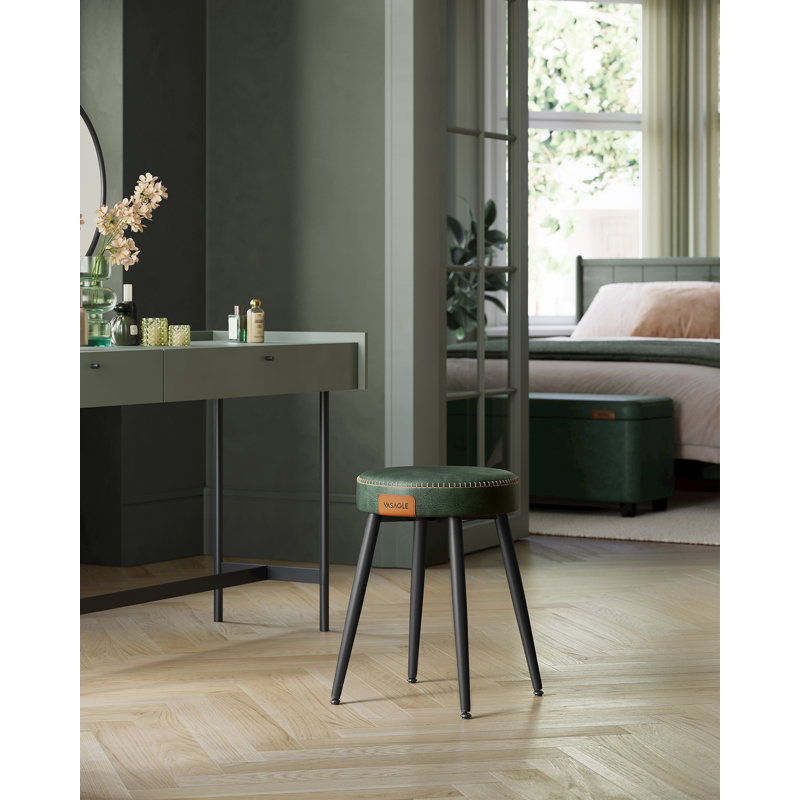 Cantrall Upholstered Counter Extra Tall Stool with Metal Frame, Green, 2