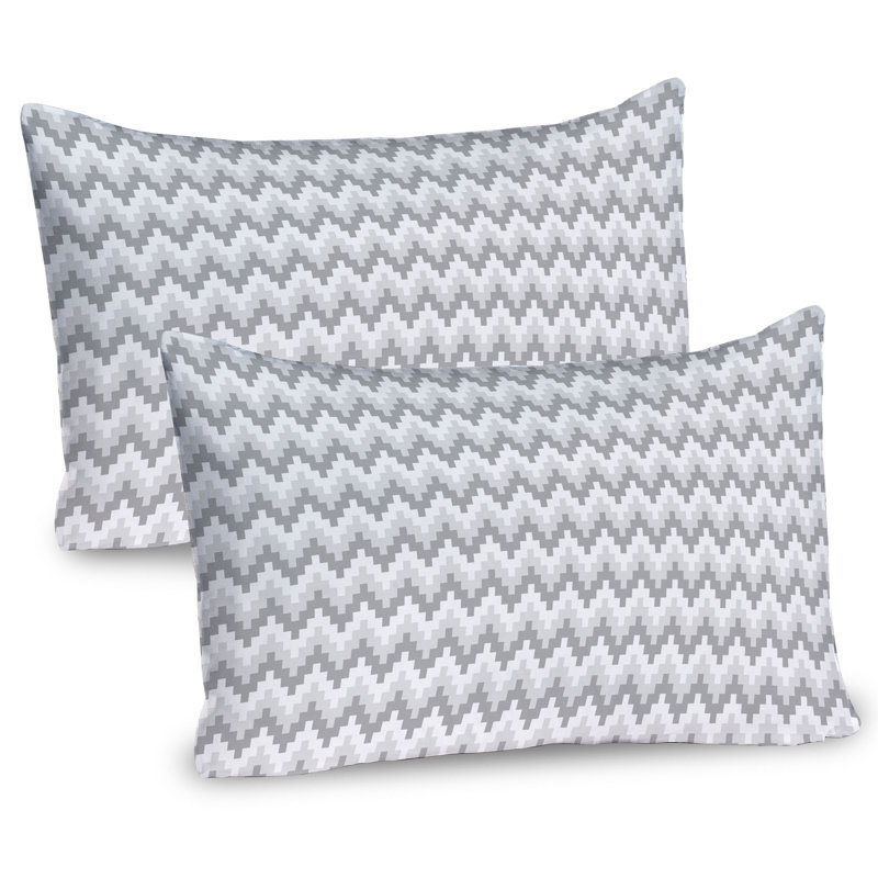 Ensemble de 2 taies décoratives à motif géométrique gris Ambesonne, H 20 po x l 26 po