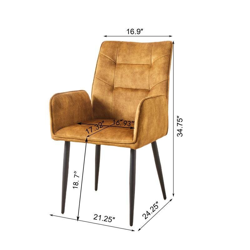 Ensemble de chaises de salle à manger 2 pièces Modern, Jaune