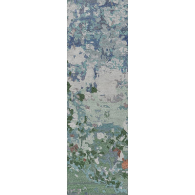 Wildflowers Hand-Tufted Recycled Polyester Indoor/Outdoor Blue Area Rug