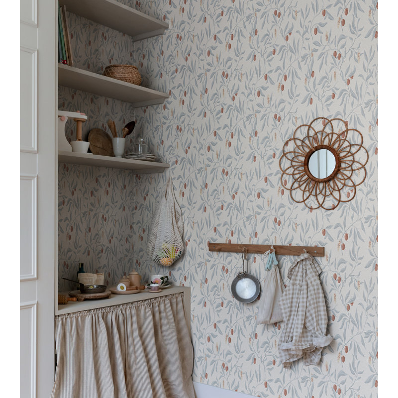 Rouleau de papier peint L 33 pi x l 20,8 po Villa Dalaro 2 Vinnie, Bleu brumeux