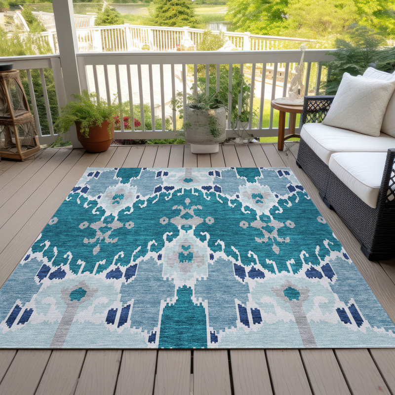 Tapis d'entrée / extérieur antidérapant Caziyah, Rectangle 3' x 5'