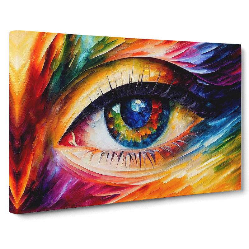 XXX-H1022-WF-7763X Shimmering Human Eye Abstract - Wrapped Canvas Print, 35cm H x 50cm W x 3cm D
