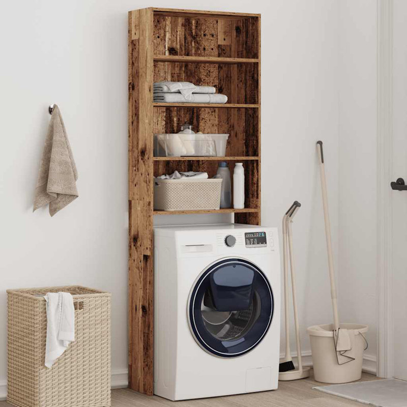Awaiz Solid Wood Freestanding Over the Toilet Storage, Brown Oak