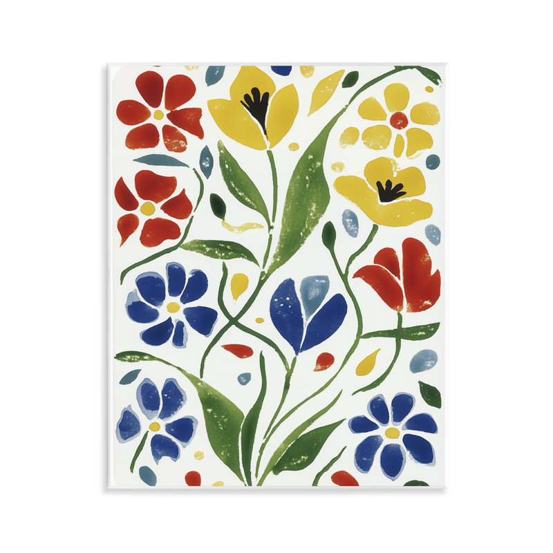 Plaque murale scandinave avec fleurs de jardin, design par Annabelle Hall