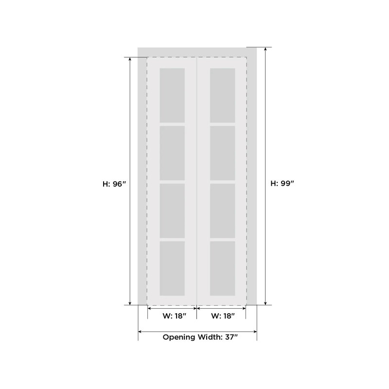 Portes pliantes en verre Lucia, 36 po x 96 po