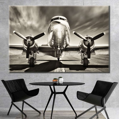 Avion rétro, reproduction sur toile