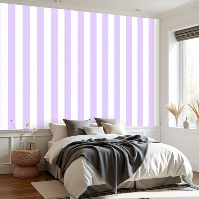 Papier peint adhésif pelez et collez Rayures géométriques sans soudure mauve lavande pour textiles décoratifs Papier autocollant amovible pour décoration murale H 69 po x l 96 po