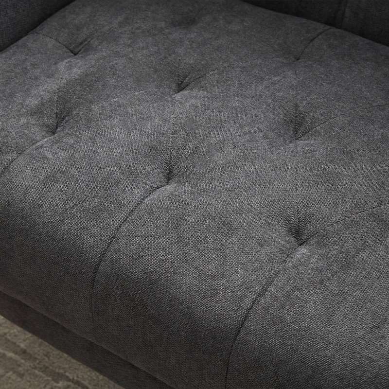 Borut Upholstered 62'' Loveseat, Dark Gray Polyester