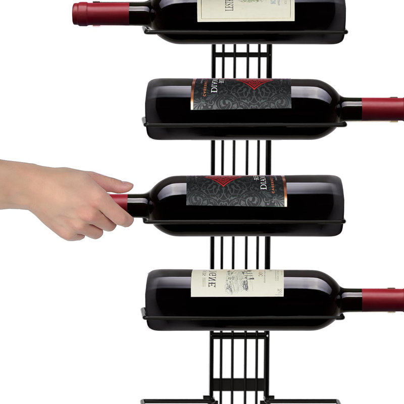 12 Bottle Wine Bottle Rack Black